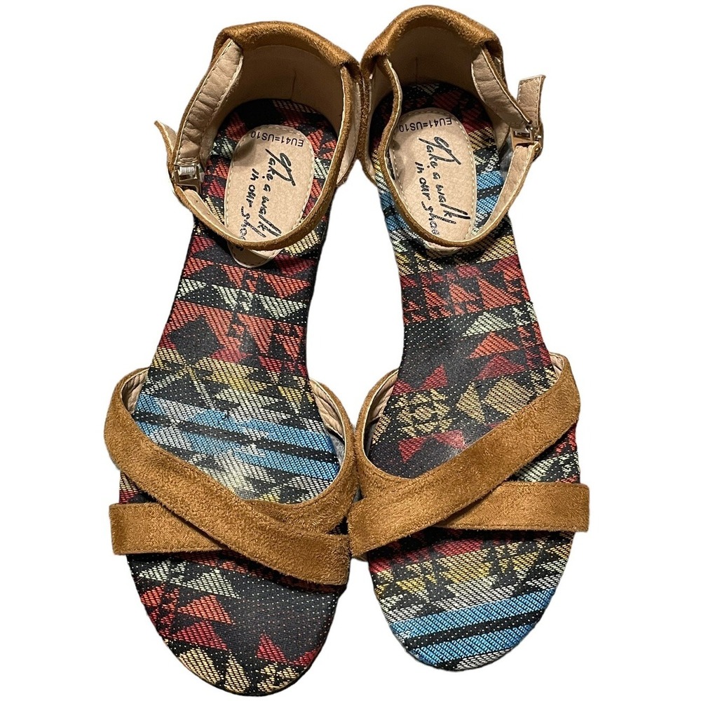 Piranda Walk in Unity Women's 10 Sandals Criss-Cross‎ Ankle Fast Shipping